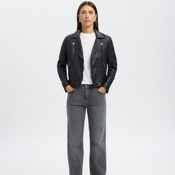 BNWOT Selected black genuine leather moto jacket | size 36 / US 4 - Picture 7 of 7